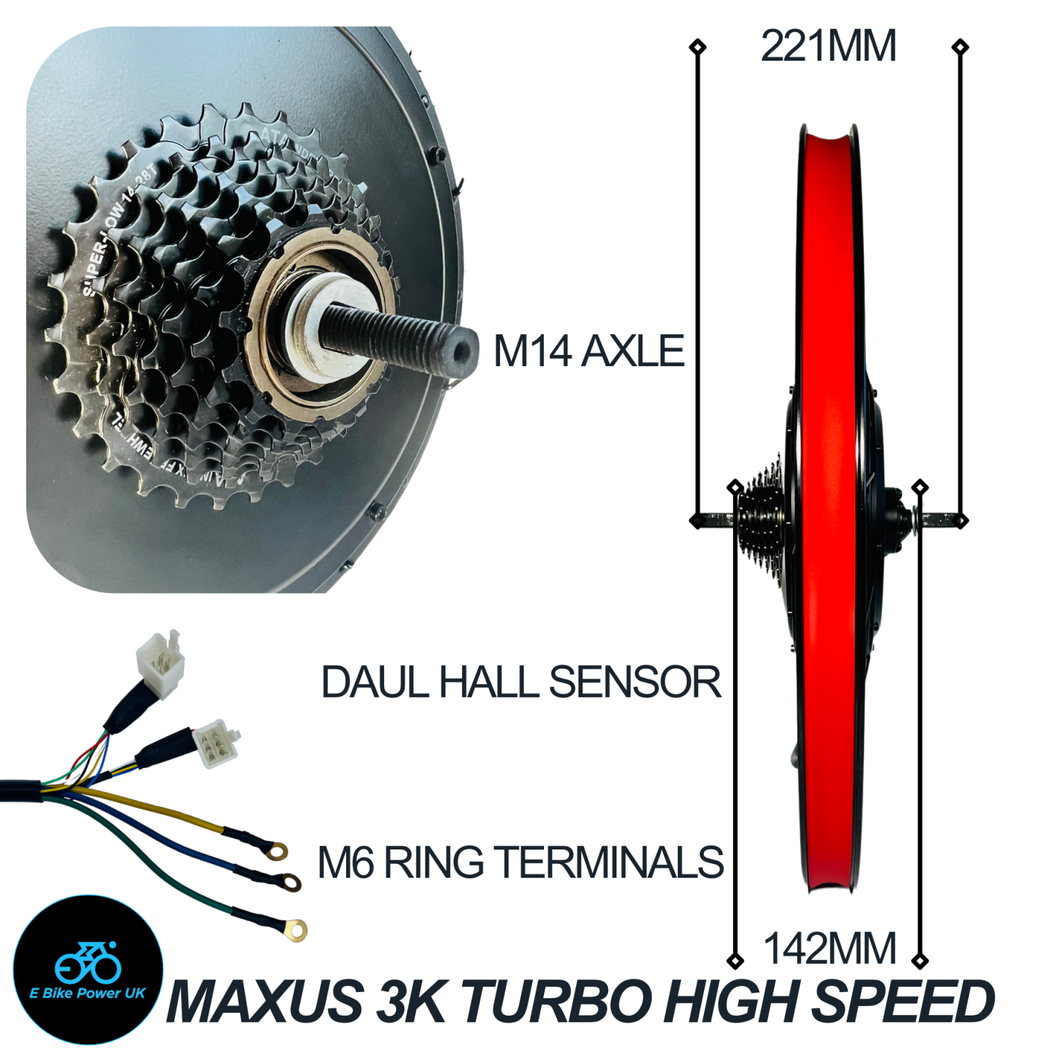 MXUS 3K Turbo Kit 3000W MTX Rim E Bike Conversion Electric E Bike Rear