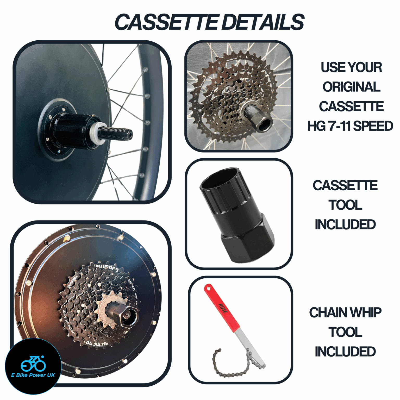 1500W E-Bike Conversion Kit 48V Cassette Rear Wheel 48V 24.5Ah Battery ...