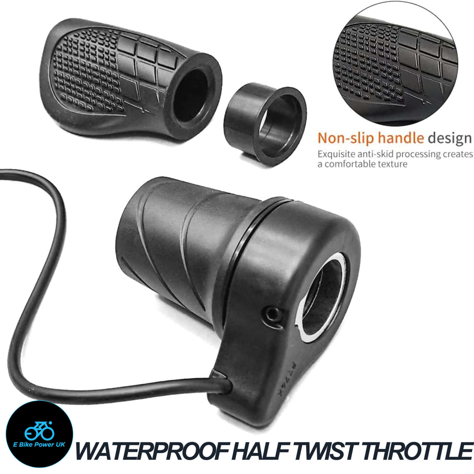 Half Twist Throttle Electric Ebike Right Hand 3 Pin E Bike Grip Twist ...