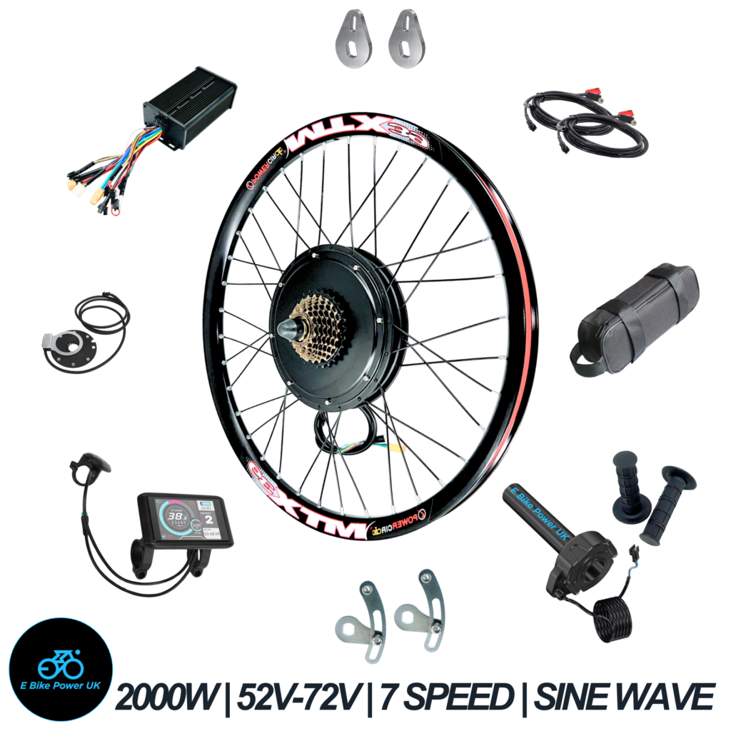 The Ultimate Electric 2000W 52V 60V 72V Rear Wheel EBike Conversion Kit Original MTX39 Rim High Torque Motor