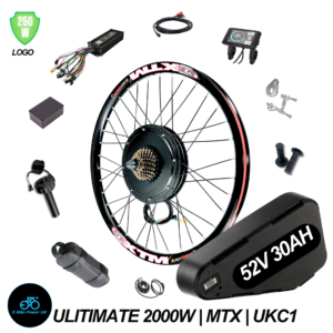 The Ultimate Electric 2000W 52V 30AH Rear Wheel EBike Conversion Kit Original MTX39 Rim High Torque Motor