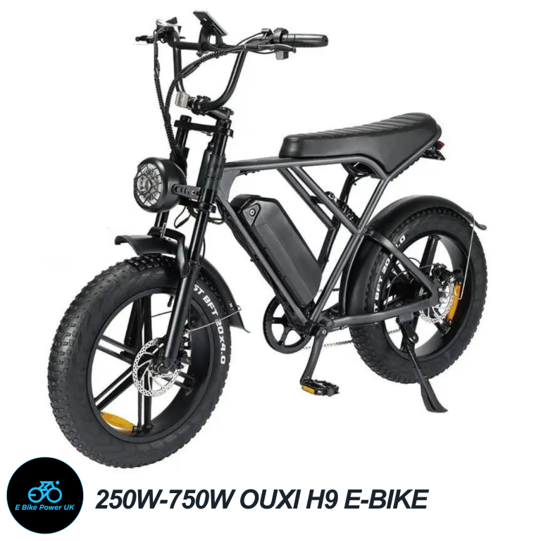 Electric OXUI H9 250W/750W 20” Fat Tyre E-BIKE 48V 15AH Grey & Black Motorbike Style E Bike