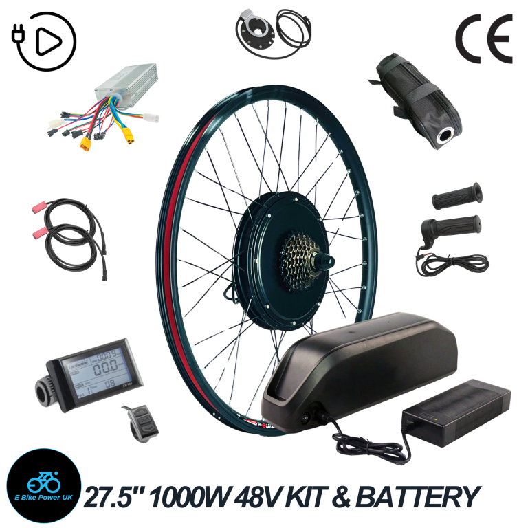 27.5” Electric Bike Conversion Kit 48V 13AH Battery 1000W Rear Wheel E Bike Carrera Voodoo & More