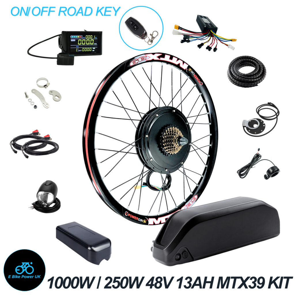 Electric Bike Conversion Kit 48V 1000W/250W MTX  7 Speed Rear Wheel & Battery 26″ 27.5″ 29″