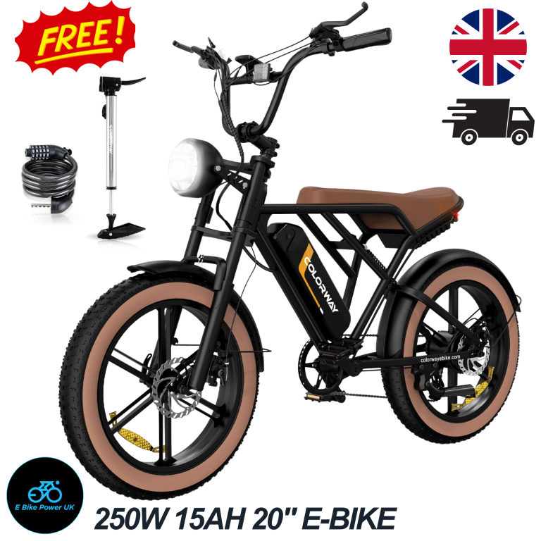 COLORWAY BK29 Electric Bike 20″ x 4” Fat Tire 7 Speed On Off Road E bike 48V 15Ah 15.5MPH