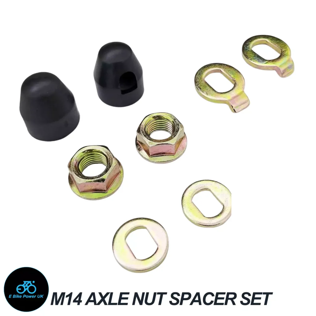 E Bike Hub Motor Axle M14 Lock Flange Nut Washer Spacer Nut Cover Hall Kits Set