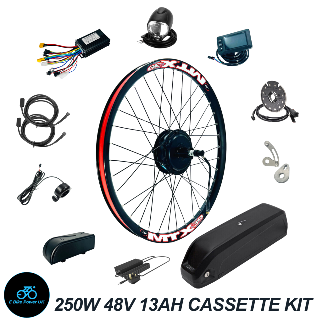 27.5 Inch Rear Wheel 250W MTX E Bike Conversion Kit 36V 48v Cassette 7-11 Speed