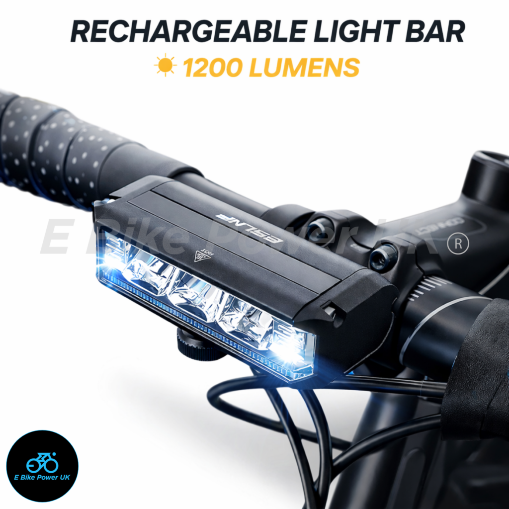 Light Bar Bike Headlight Front Light Ultra-Bright LED 1200 Lumens USB Bicycle