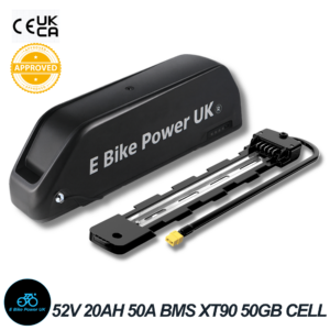 52V 20Ah Ebike Battery 50A BMS 50GB 21700 Cells XT90 Base 4 Slot + Charger Electric Bicycle 200W-2000W UK