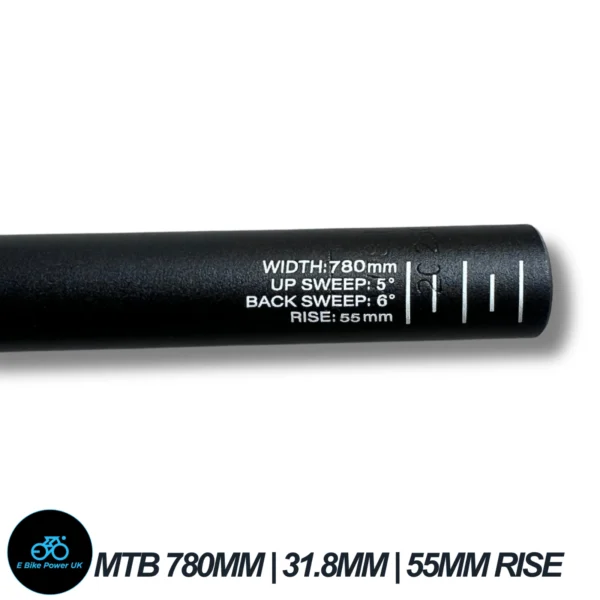 High Rise Handlebar 780mm Wide 55mm Rise 31.8mm Stem EBike Surron Talaria Bars - Image 2