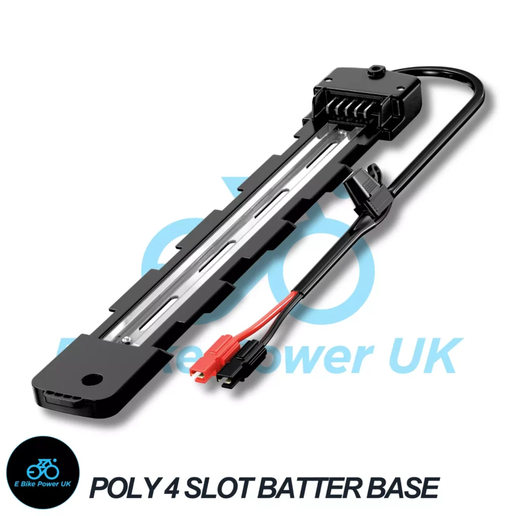 Ebike Poly Battery Base 5 Pin 4 Slot Holder | 30A Fuse & Anderson Connector | Replacement Mount for Electric Bicycle Battery Pack