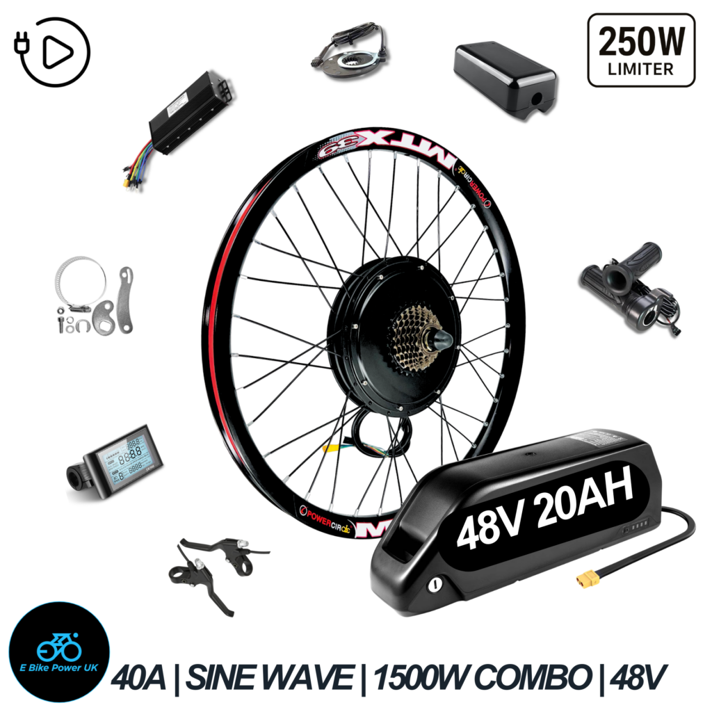 1500W E-Bike Conversion Kit 48V 20AH Battery SW900 Display Original MTX39 Rim Rear Wheel 7 Speed