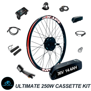 Ultimate MTX 36V 250W E Bike Conversion Kit Cassette 7-11 Speed Rear Wheel
