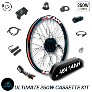 Ultimate MTX 48V 250W E Bike Conversion Kit Cassette 7-11 Speed Rear Wheel | 48V 14AH Battery