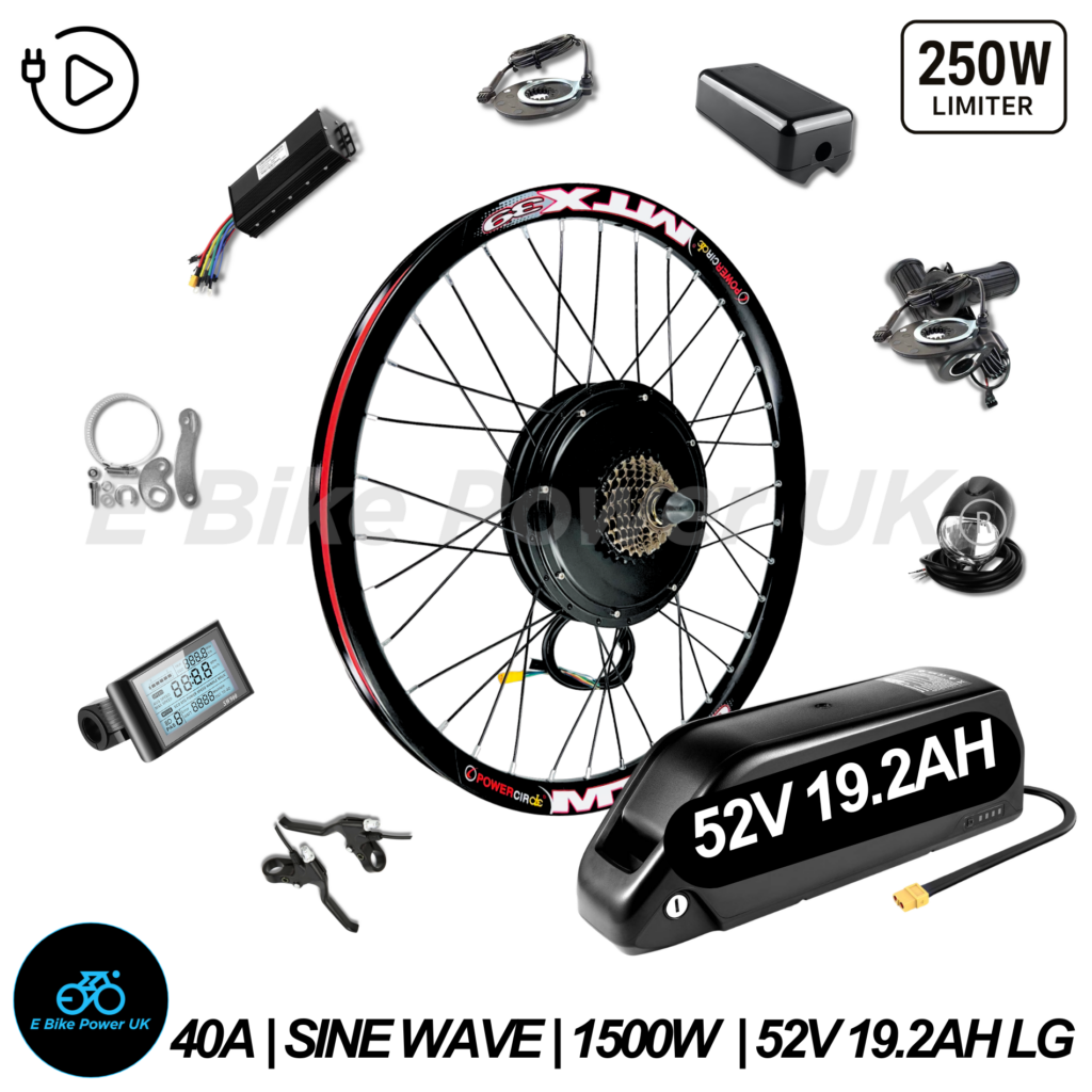 1500W E-Bike Conversion Kit LG 52V 19.2AH Battery SW900 Display Original MTX39 Rim Rear Wheel 7 Speed