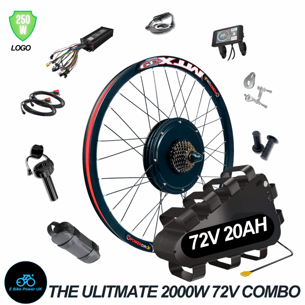 The Ultimate 2000W 72V Rear Wheel EBike Conversion Kit Original MTX39 Rim High Torque Motor