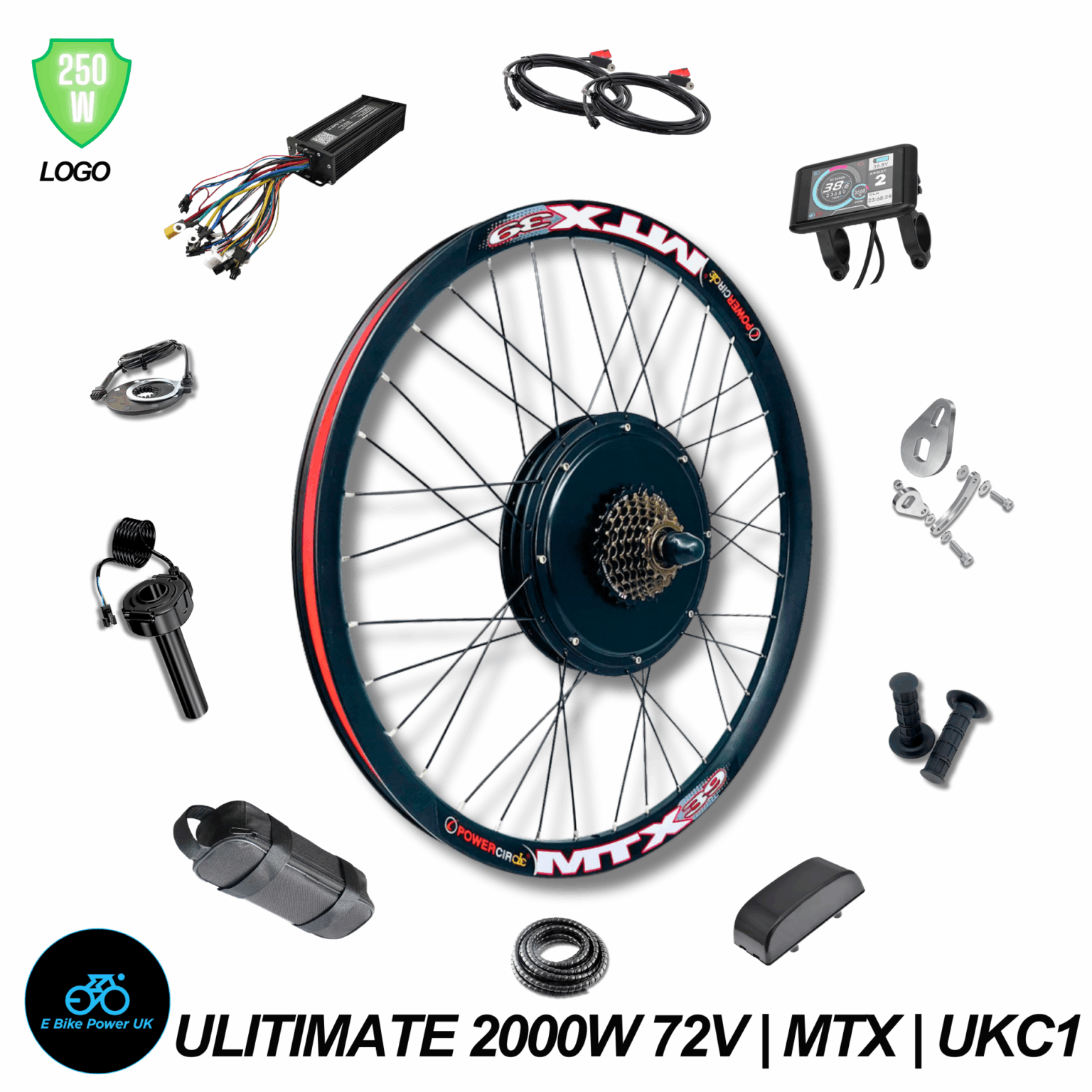 Conversion Kit Wheel The Ultimate 2000W 45A 72V 20AH 60A Rear Wheel EBike Conversion Kit ...