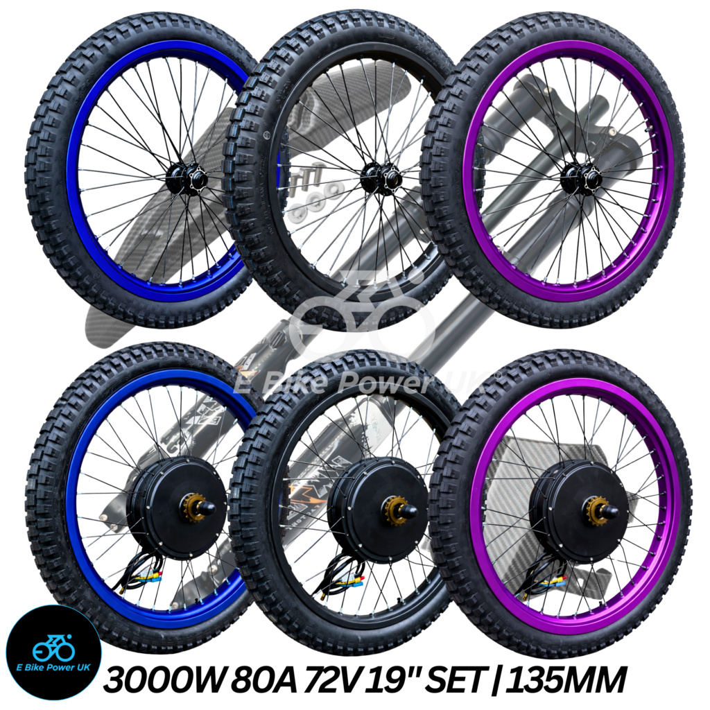 19-Inch SurRon Style E-Bike Wheel Kit | Dual Sport Tyre, KKE Forks, 80A Controller – On/Off Road Ready