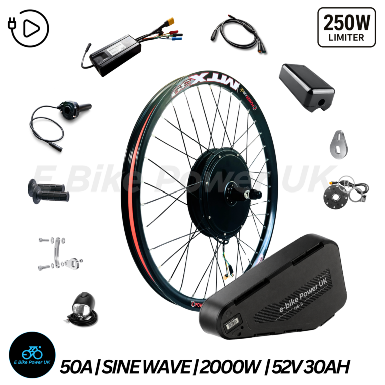2000W E-Bike Conversion Kit Rear Wheel 50A Controller UKC1 Display 48V 52V Battery Cassette or Freewheel