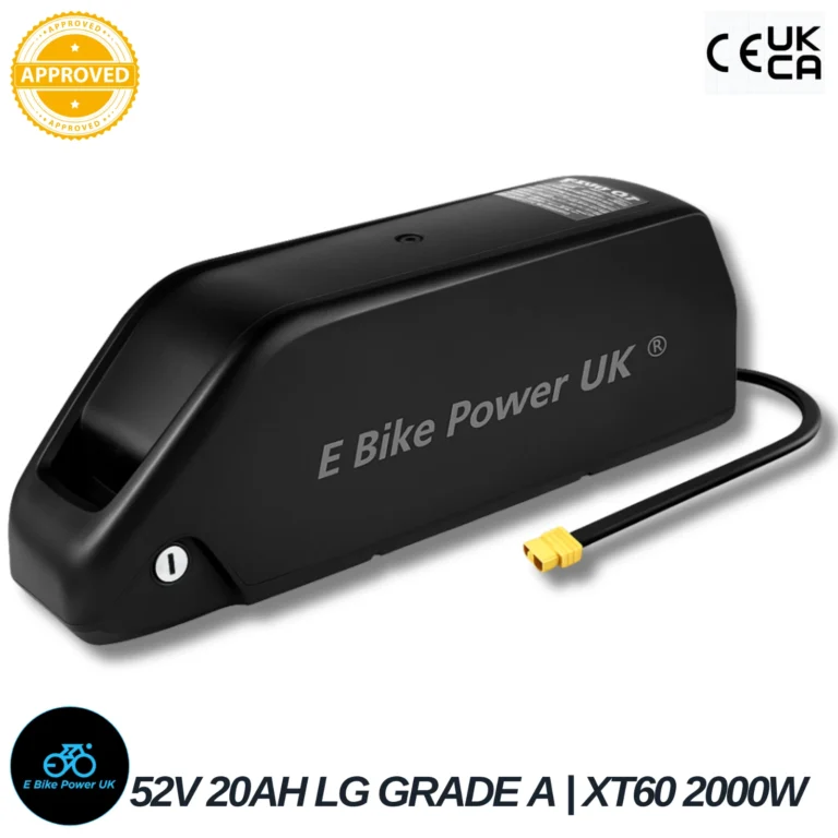 E Bike Battery Lithium 40A 50A BMS, LG 52V 20AH High Power Small & Compact,